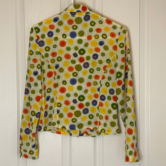 Vintage IDS Express Collection Women's Button Up LS Blouse Circle Medium Size 38 - Picture 6 of 6